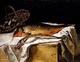 Frederic Bazille Canvas Paintings - Still Life with Fish